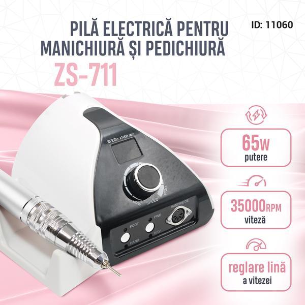 Freza electrica Global Fashion ZS-711, 35000 RPM, 65W, Alb