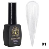 Gel UV Magic Extension,Global Fashion,12 ml, cu glitter,  Alb G01