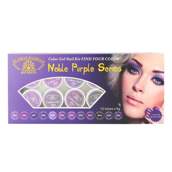 Set 12 gel color, Global Fashion, Nable Purple Series, 5 gr, Violet Color