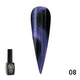 Oja semipermanenta, Global Fashion, 24D Cat Eye, 8 ml, Albastru 08