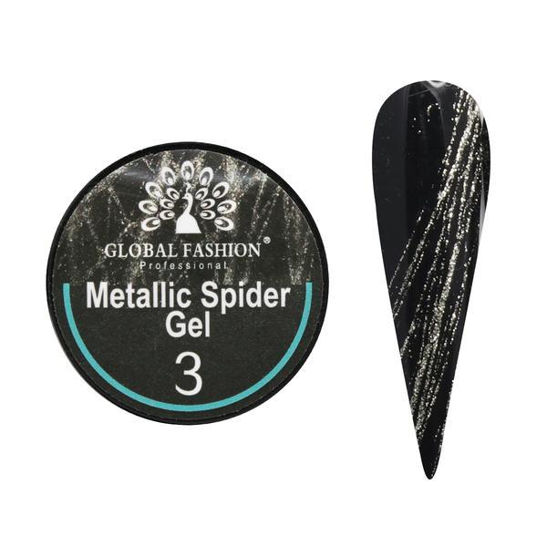 Gel Spider, Global Fashion, Glitter Shiny, 5g, Argintiu 03 5g