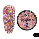 Gel color cu sclipici, Global Fashion, Glitter Gel, 5 gr, Roz 06