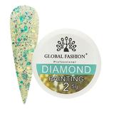Gel color cu sclipici, Global Fashion, Diamond Painting Glitter Gel, 5 gr, Verde 02