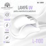 Lampa pentru unghii LED/UV 72W Global Fashion L-1100, Argintiu