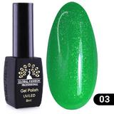 Oja semipermanenta, Global Fashion, Disco Summer, 8 ml, Verde 03