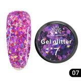 Gel color cu sclipici, Global Fashion,Glitter, 5 gr ,Violet 07
