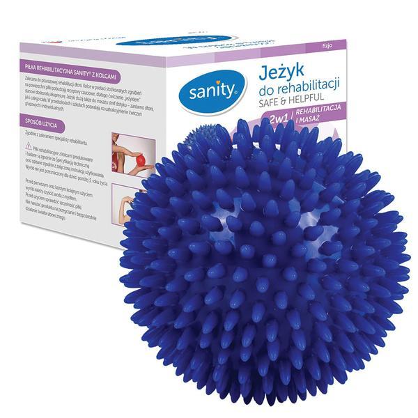 Minge Sanity Safe & Helpful, 2 in 1, pentru reabilitare si masaj, 10 cm, tip arici, Bleumarin Alte imagine teramed.ro