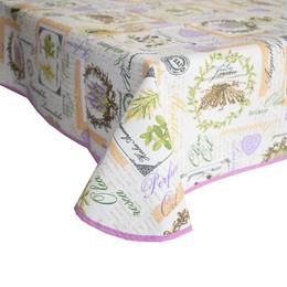 Fata de masa impermeabila casa de bumbac, arles, diametru 140 cm, model vintage, lavanda, bej