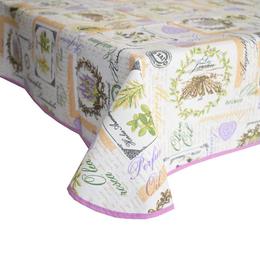 Fata de masa impermeabila Casa de bumbac, Arles, diametru 140 cm, Model vintage, lavanda, bej