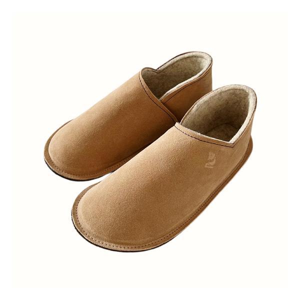 Papuci de dama din piele intoarsa si pasla de lana, marime 39, camel brown