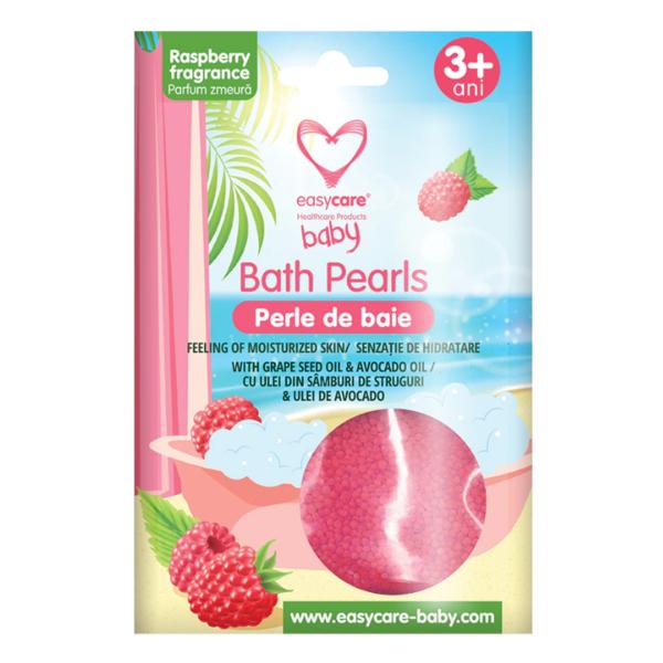 Perle de baie cu parfum de Zmeura, cu Uree si Uleiuri din Seminte de Struguri si Avocado Easy Care Baby, 75g