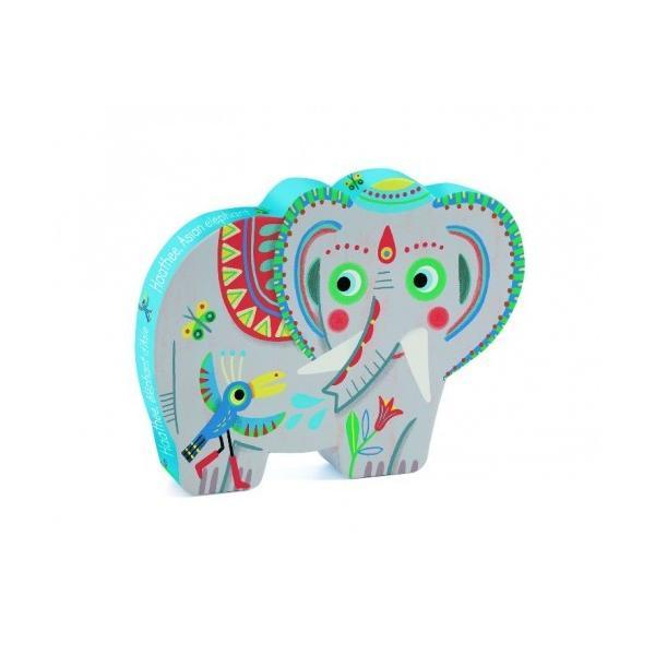 Puzzle elefantul asiatic, 24 piese, Djeco