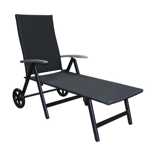 Sezlong plaja ratan, cadru aluminiu - D&S Mobilier de gradina Scaune & sezlonguri