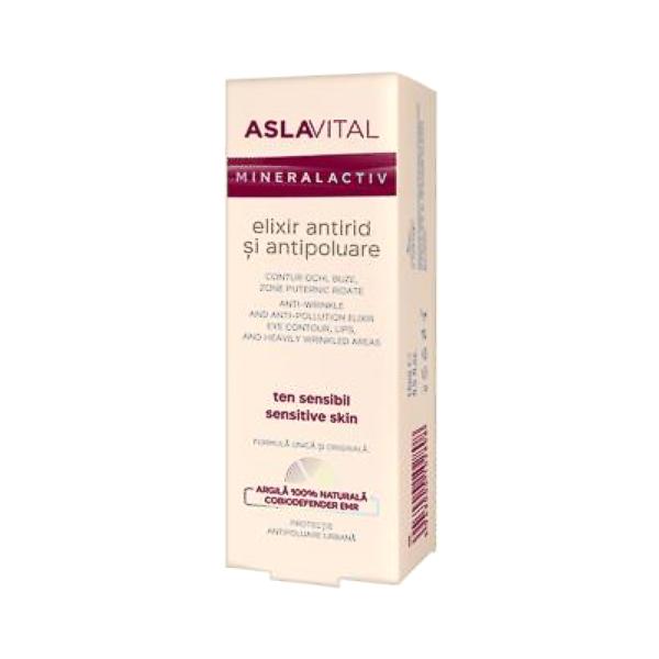 Elixir Antirid si Antipoluare – Aslavital Mineralactiv Anti-Wrinkle And Anti-Pollution Elixir, 15ml 15ml imagine 2022