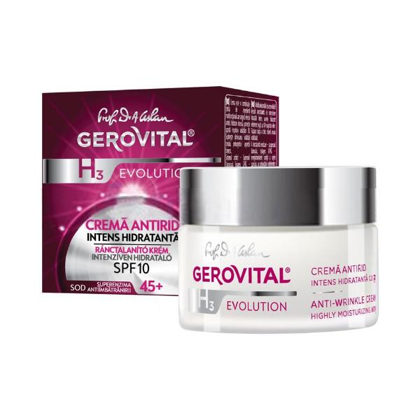 Cremă Antirid Intens Hidratanta SPF 10 - Gerovital H3 Evolution Anti-Wrinkle Highly Moisturizing Cream, 50ml