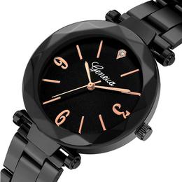 Ceas dama elegant geneva, stil elegant, bratara metalica
