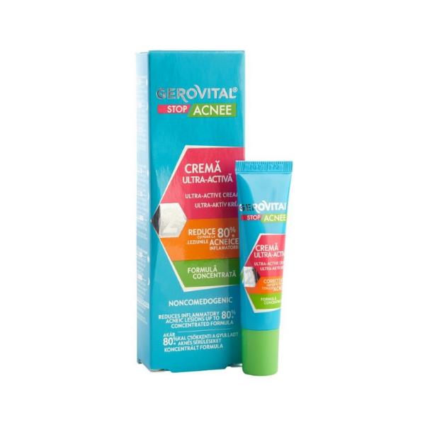 Crema Ultra-Activa - Gerovital Stop Acnee Ultra-Active Cream, 15ml