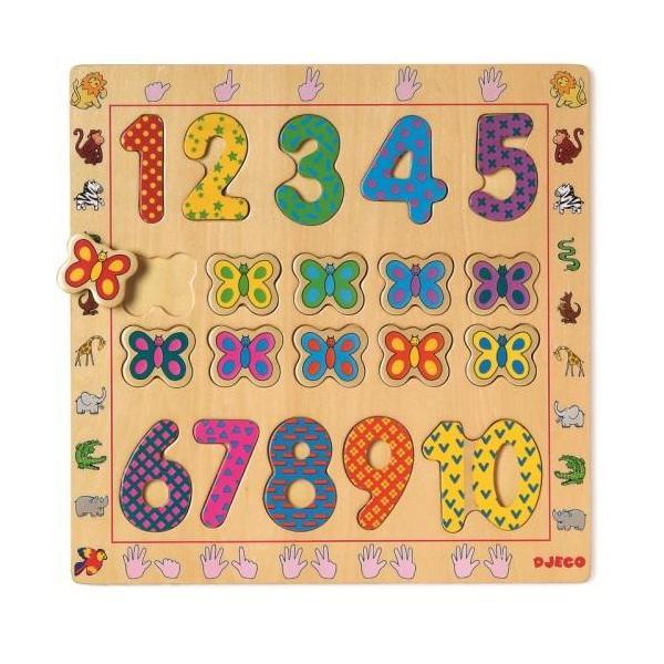 Puzzle din lemn - cifre - djeco 