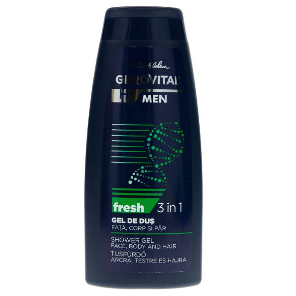 Gel de Dus 3 in 1 Fata, Corp si Par - Gerovital H3 Men Shower Gel Face Body and Hair - Fresh, 400ml poza