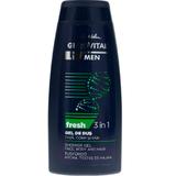 Gel de Dus 3 in 1 Fata, Corp si Par - Gerovital H3 Men Shower Gel Face Body and Hair - Fresh, 400ml