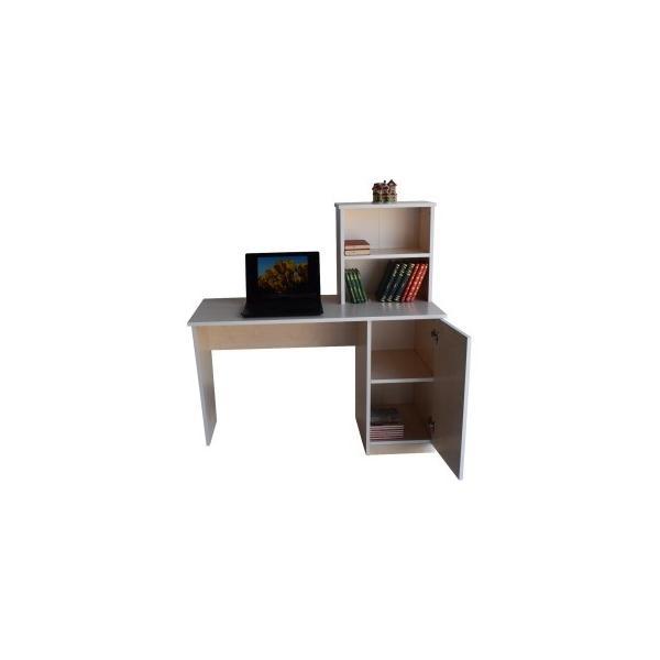 Birou de lucru cu rafturi si dulap, Mesteacan, 50X120 cm, Model 6026