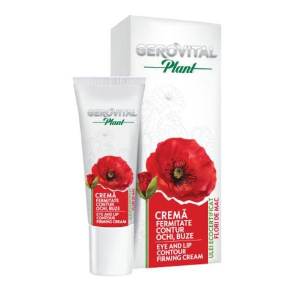 Crema fermitate contur ochi si buze - gerovital plant eye and lip contour firming cream, 15ml