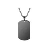 Lant cu pandantiv placuta identificare nume army, dog tag 2.8 X 4.9 cm, otel inoxidabil, negru