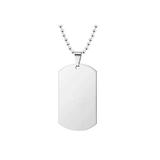 Lant cu pandantiv placuta identificare nume army, dog tag 2.8 X 4.9 cm, otel inoxidabil, argintiu