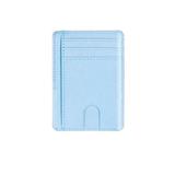 Port card Ultra Slim Blocare RFID din piele ecologica, Albastru deschis