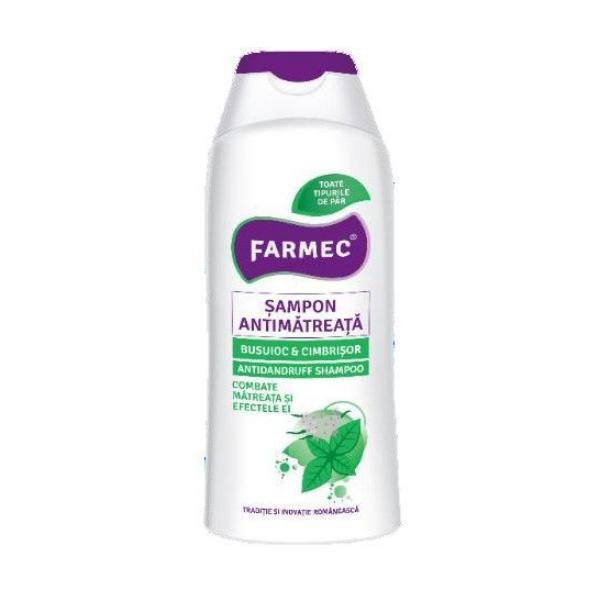 Sampon Antimatreata Busuioc si Cimbrisor – Farmec Antidandruff Shampoo, 200ml esteto.ro