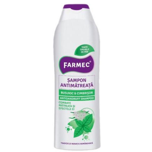 Sampon Antimatreata Busuioc si Cimbrisor - Farmec Antidandruff Shampoo, 400ml poza