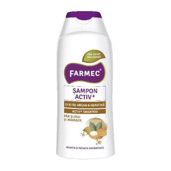 Sampon Activ+ cu Ulei de Argan si Keratina - Farmec Activ+ Shampoo, 200ml