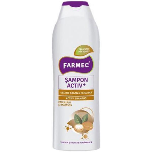 Sampon Activ+ cu Ulei de Argan si Keratina - Farmec Activ+ Shampoo, 400ml