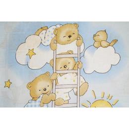 Lenjerie patut 5 piese cu baldachin 120x60cm Teddy Scarita albastru