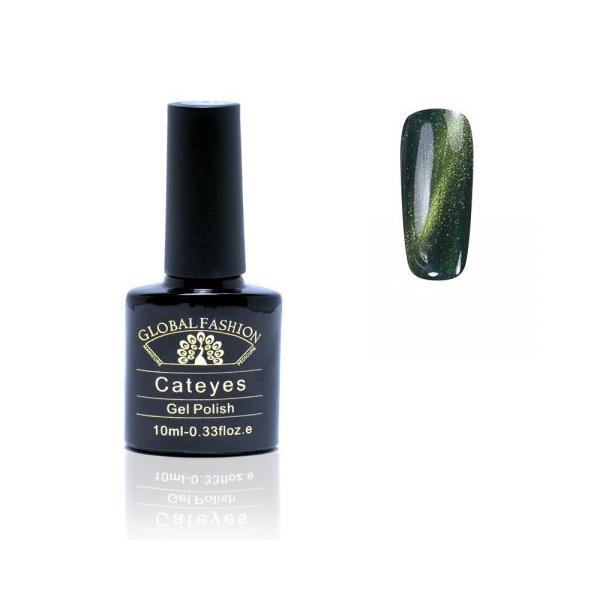 Oja semipermanenta, global fashion, cat eyes, 10ml, verde 26