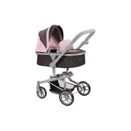 Carucior pentru papusi cu maner reversibil boonk brown flower