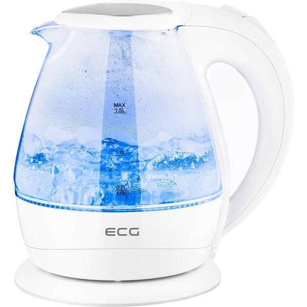 Cana electrica fierbator din sticla ECG RK 1520 , 2200 W, 1.5 L, lumina albastra de fundal
