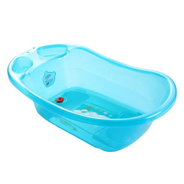 Cadita de baie cu dop de scurgere little mom dots blue