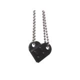 Set 2 lantisoare cuplu in forma de inima din piese LEGO, negru