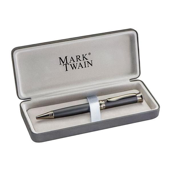 Pix metalic, negru, Mark Twain, in cutie cauciucata