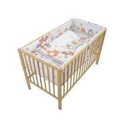 Cearceaf din bumbac cu elastic 120X60cm Bufnita Gri