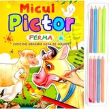 Micul pictor: Ferma. 8 creioane colorate, editura Flamingo