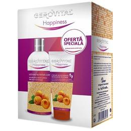 Caseta Cadou Gerovital Happiness - Lotiune Nutritiva de Corp 200ml, Crema Deodoranta Hidratanta pentru Picioare 100ml
