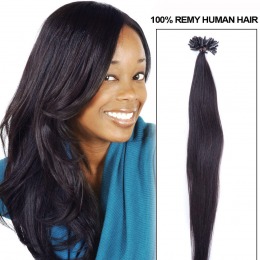 Extensii clip - on veritable cu 12 piese, lungime 55 cm , culoare negru natural ( # 1 b )