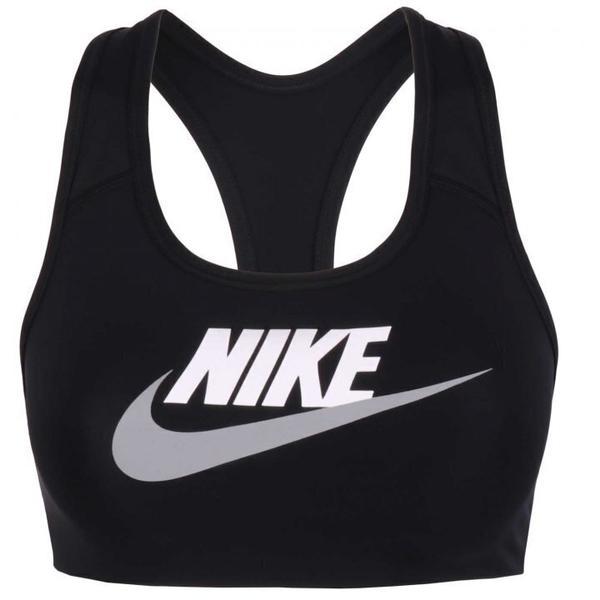 Bustiera femei nike swoosh medium support graphic sports bra dm0579-010, m, negru