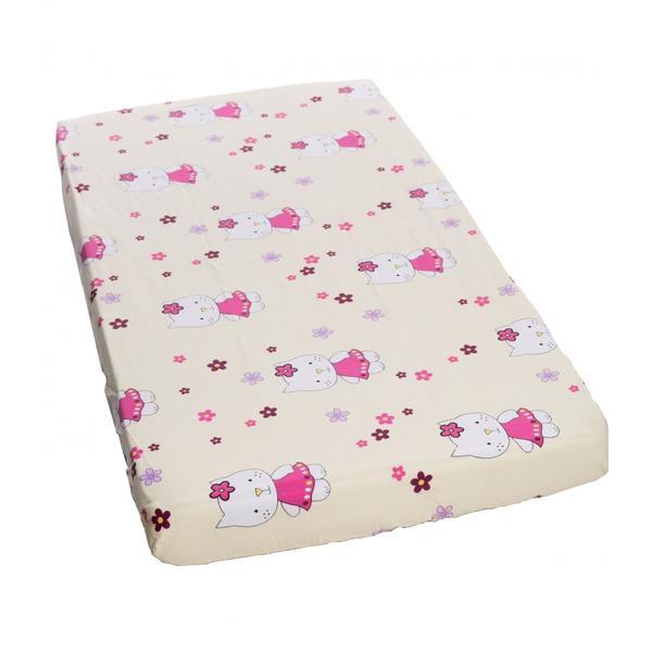 Cearceaf din bumbac cu elastic kitty 120x60 cm