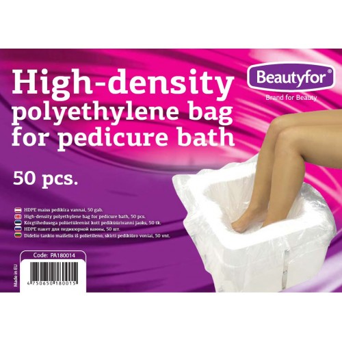 Pungi de unica folosinta din polietilena pentru pedichiura – Beautyfor Polyethylene bags for Pedicure Bath, 50 buc