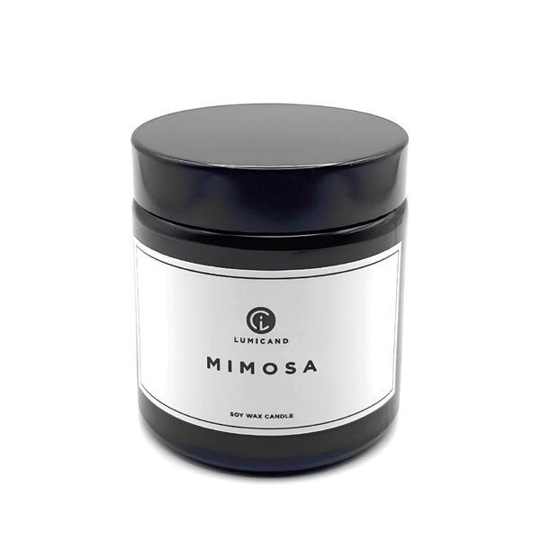 Lumanare parfumata din ceara de soia - lumicand amber mimosa, 80g