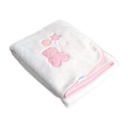 Paturica cu broderie my little bear pink