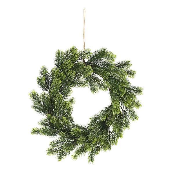 Coronita brad artificial verde cu sclipici auriu marmolada ø40 cm